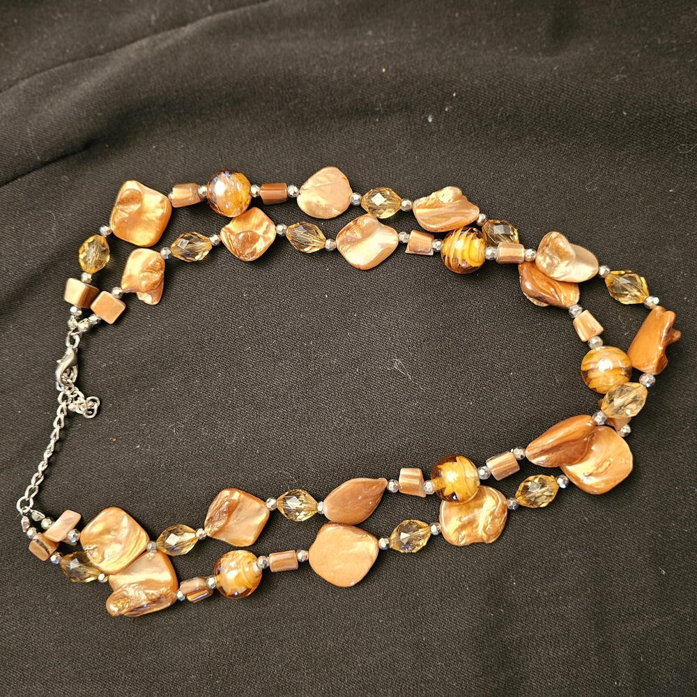 Elegant Brown Beaded Necklace